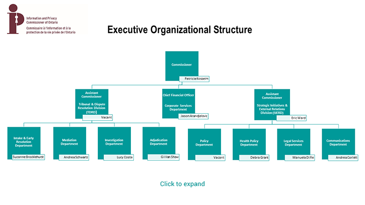 Chart showing IPC's Executive Organizational Structure