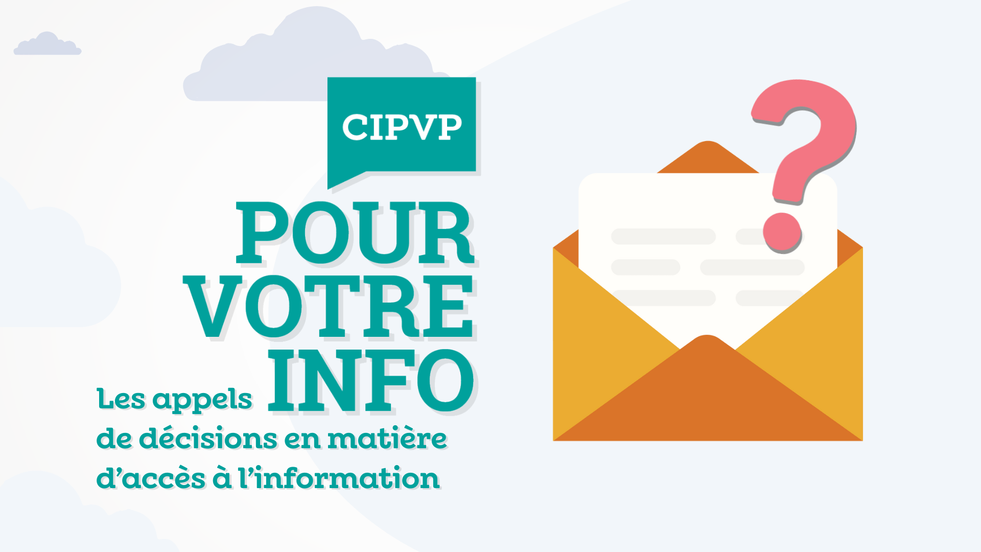 Une enveloppe jaune ouverte avec des points d'interrogation rouges flottant à l'extérieur.
