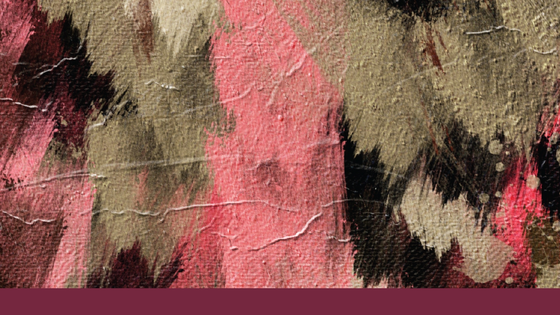 Une peinture abstraite dans des tons de rose, de brun et de gris.
