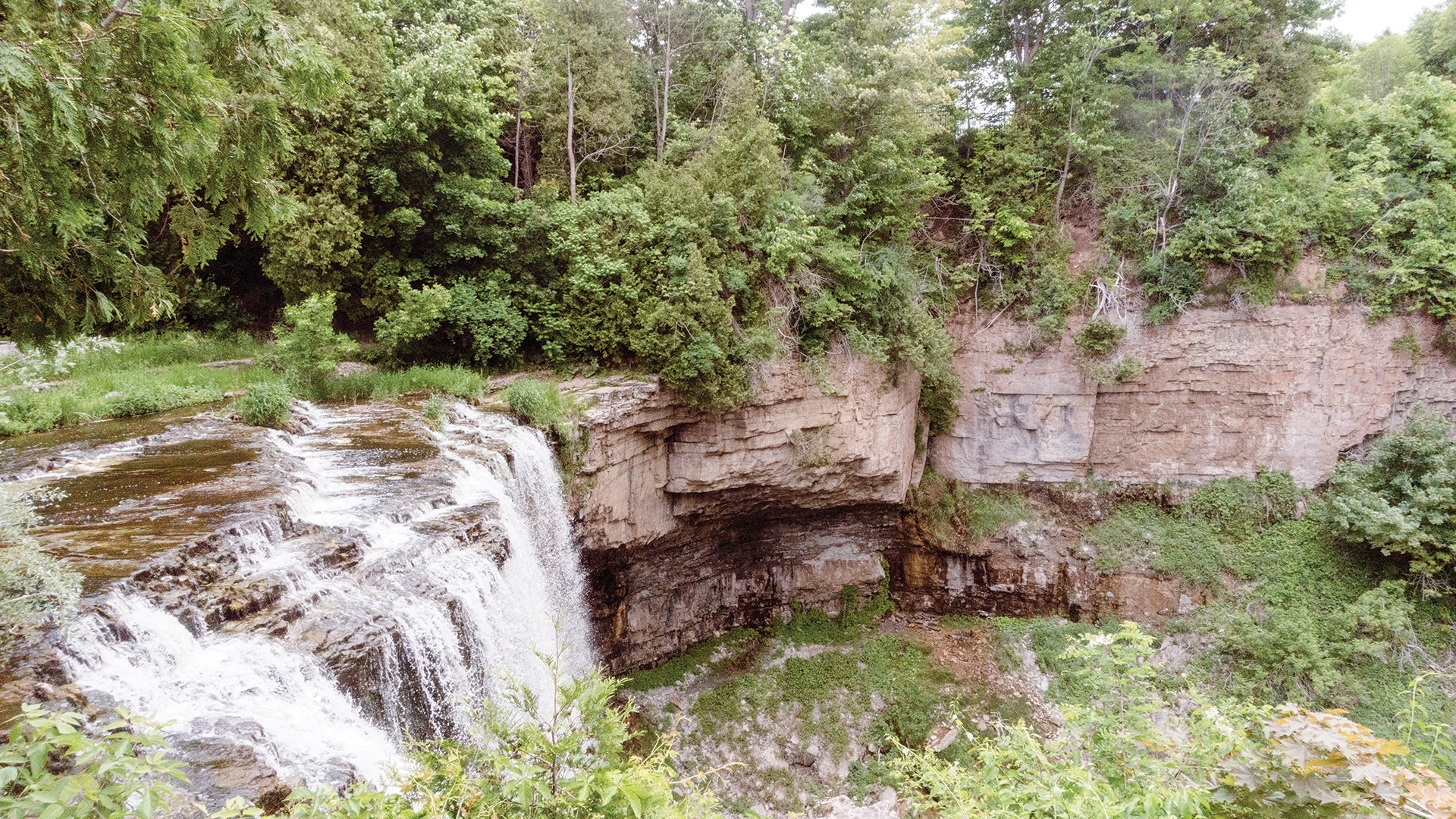 A waterfall in the Ontario Greenbelt.