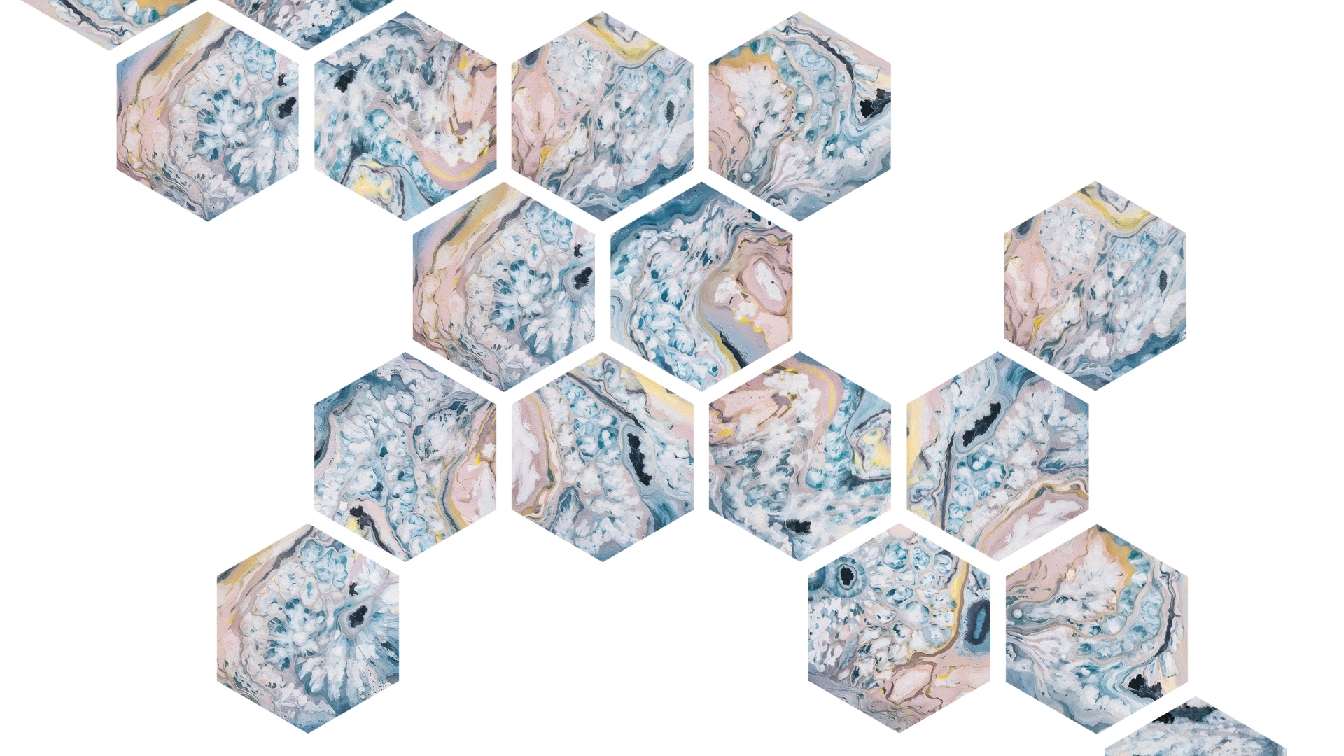 A granite-like texture in hexagonal shapes.