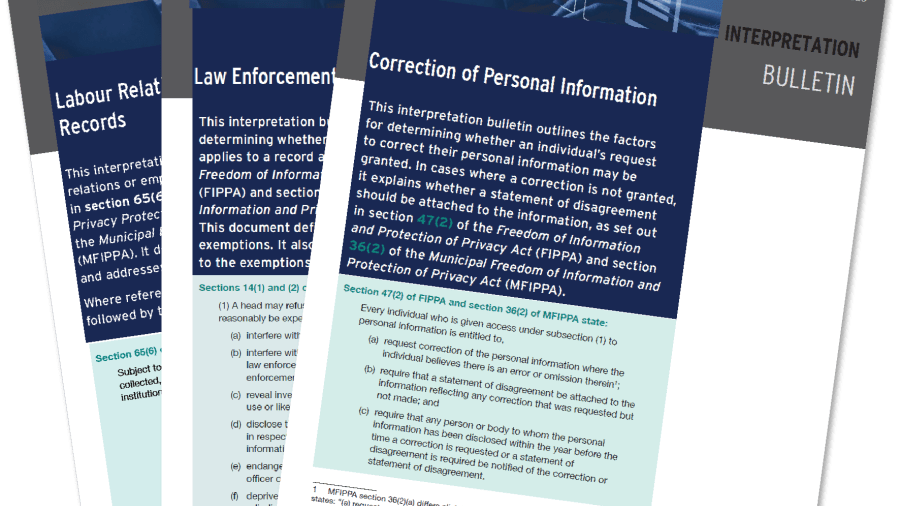 Three of the IPC's Interpretation Bulletins fanned out.