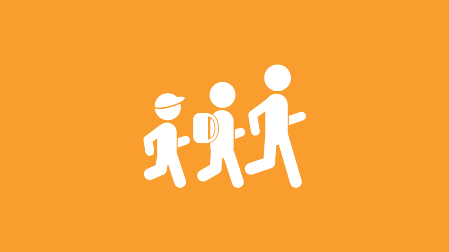 children and youth icon on light orange background