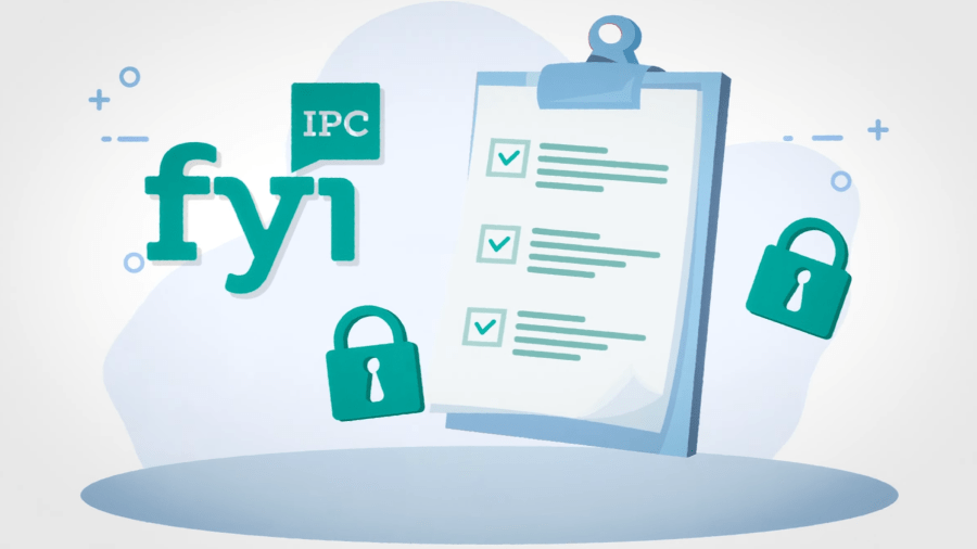 IPC FYI Logo next to an animated clipboard