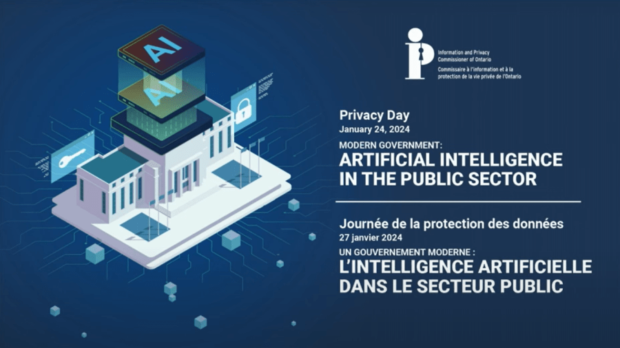 A banner reading "Privacy Day: Artificial Intelligence in the Public Sector."