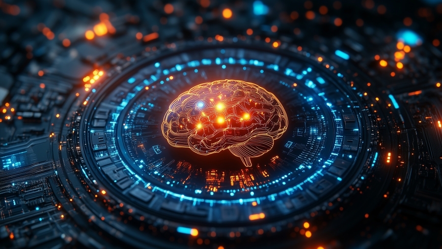 A digital illustration of a brain.