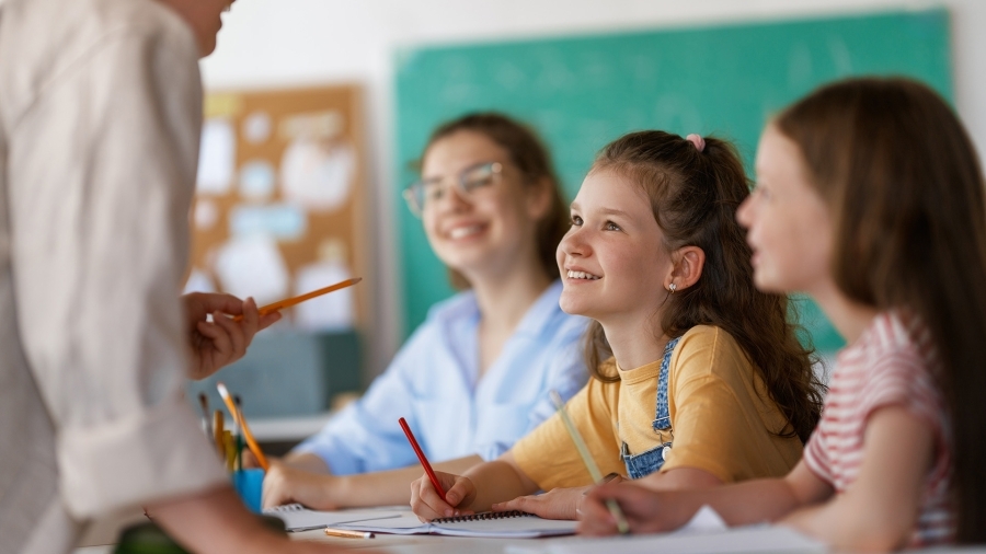 Students in a classroom.