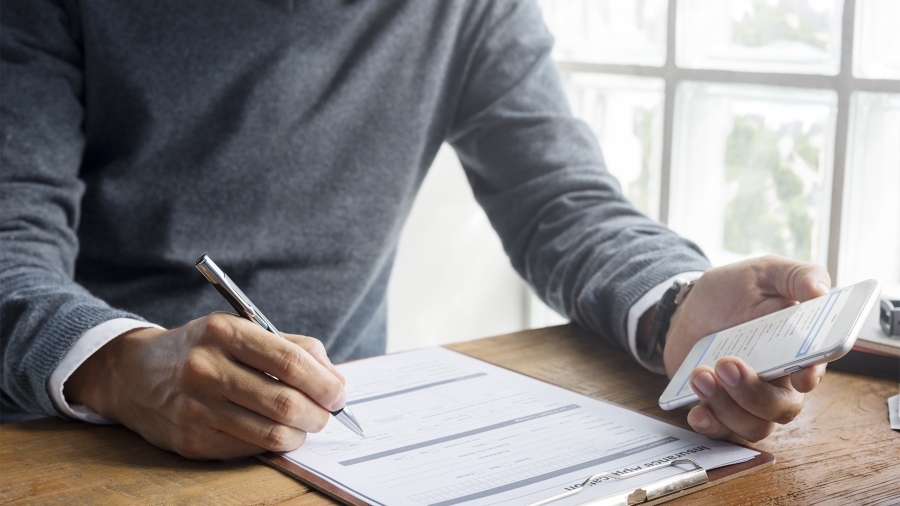 person filling out a form