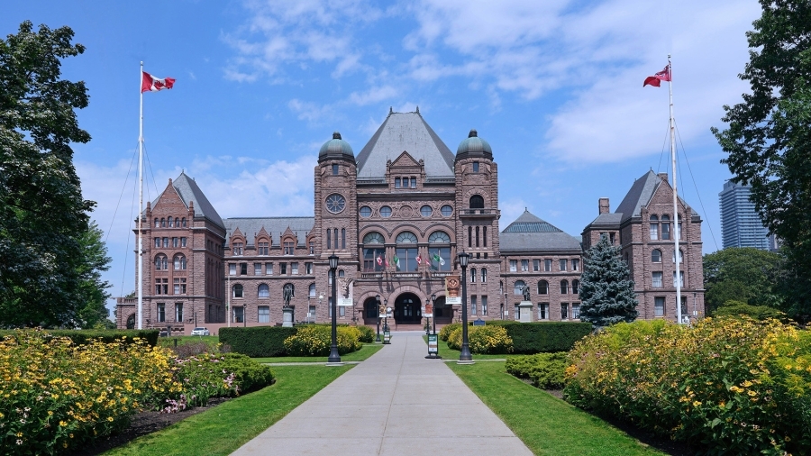 The Ontario legislature at Queen's Park, Toronto.