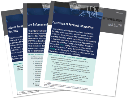 Three of the IPC's Interpretation Bulletins fanned out.