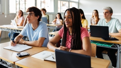 Students in a classroom.