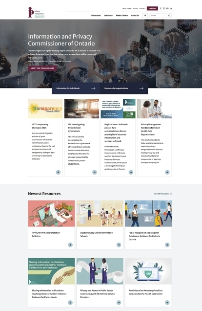A screenshot of the IPC's updated homepage.