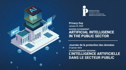 A banner reading "Privacy Day: Artificial Intelligence in the Public Sector."